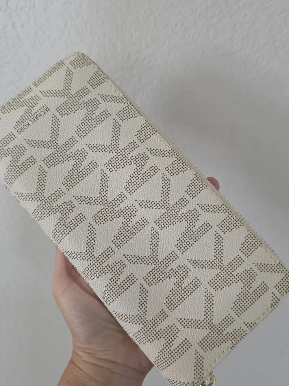 Michael Kors Cream Logo Wristlet Wallet, Flawless
